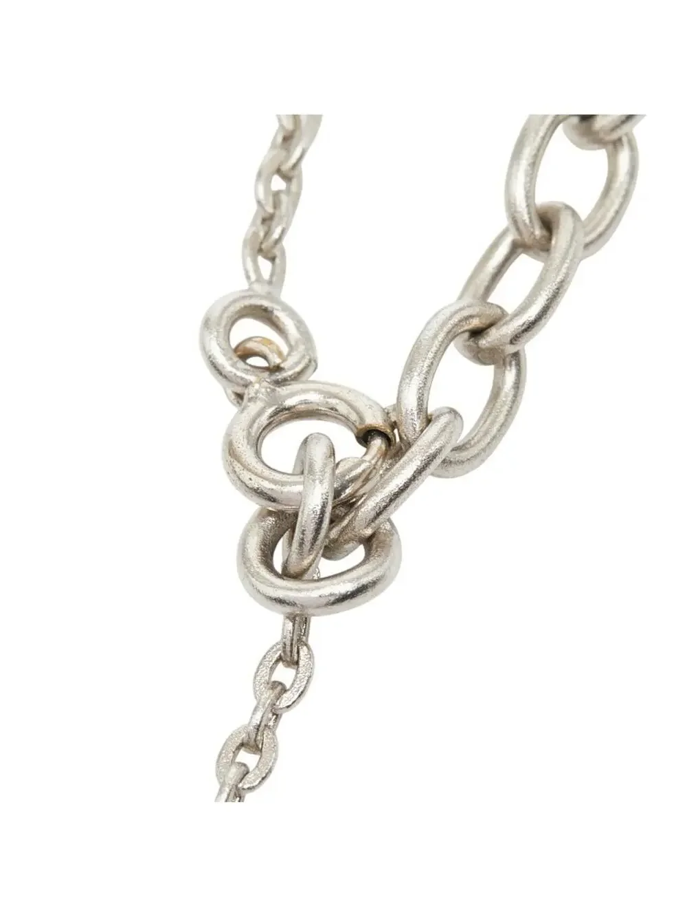 Chanel Cc Logo Pendant Necklace Silver- #299654C53B